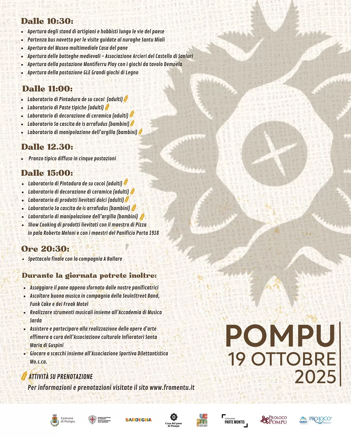 Fromentu bread experience a Pompu - Programma 2025