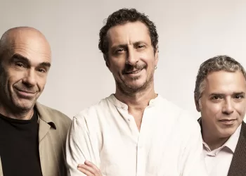 Antonio Zavatteri, Luca Bizzarri ed Enzo Paci. Foto Laila Pozzo