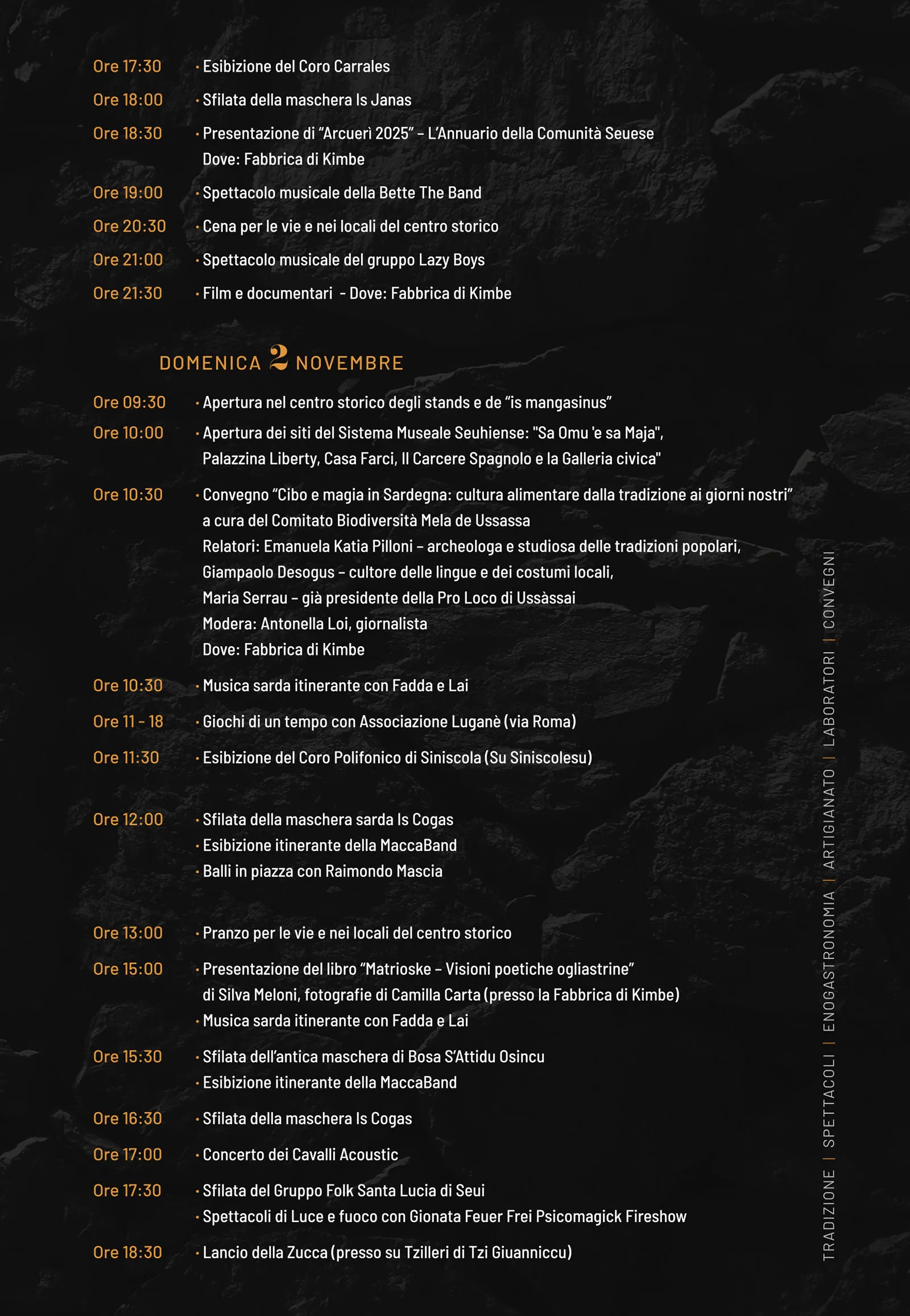 Su Prugadoriu a Seui - Programma 2025