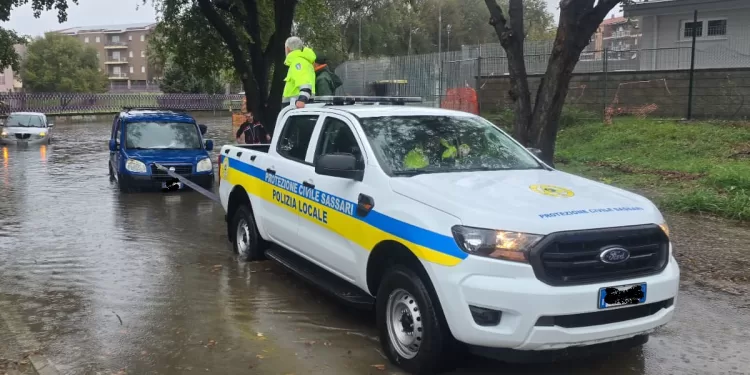 Un intervento della Protezione Civile a Sassari. Foto comune.sassari.it