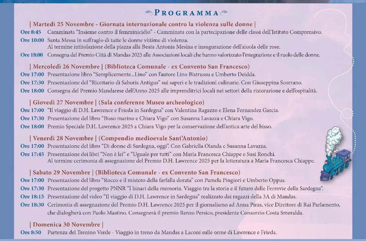 Festival Internazionale della Letteratura di Viaggio D. H. Lawrence a Mandas 2025