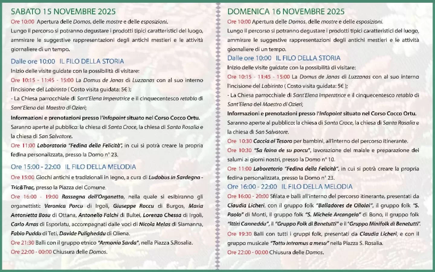 Le Magie del Labirinto a Benetutti - Programma 2025