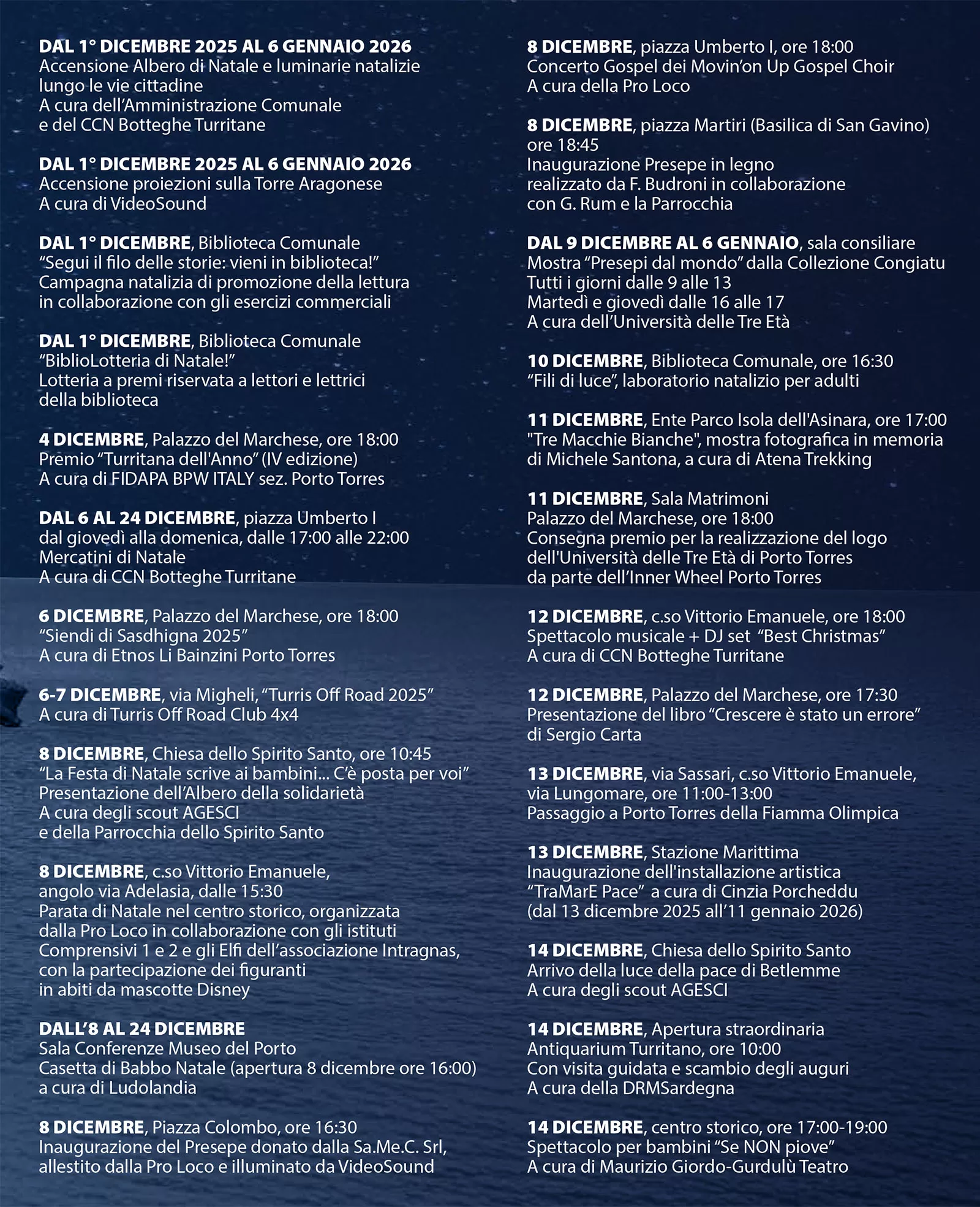 Programma Natale turritano 2025