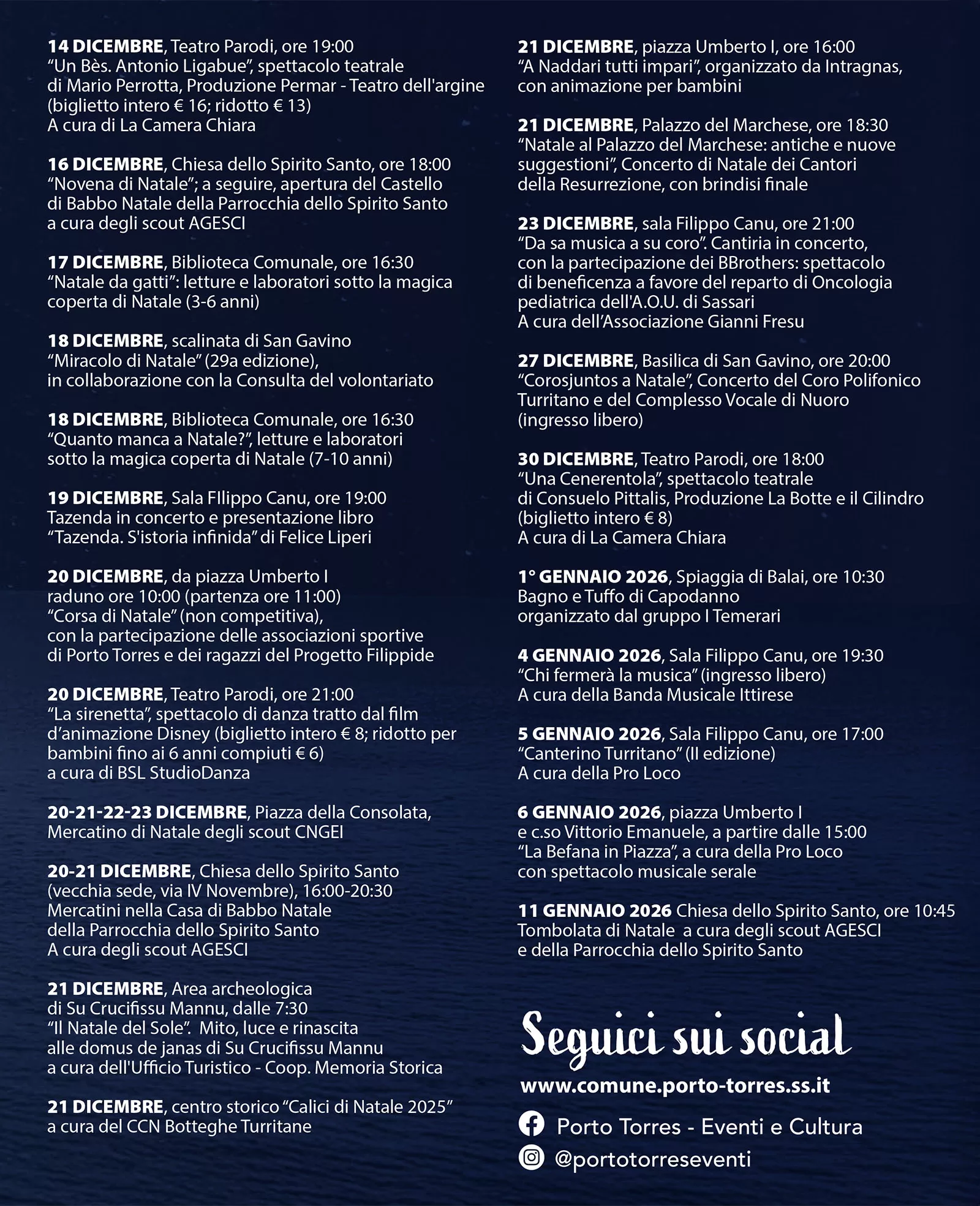 Programma Natale turritano 2025