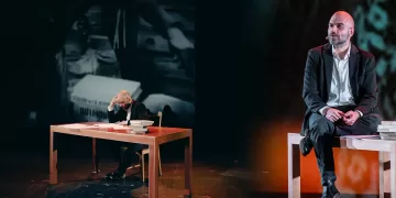 Roberto Saviano in “L’amore mio non muore”. Foto Sara Rossella