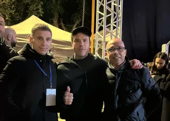 L'Assessore Simone Prevete, Fedez e il Sindaco di Oristano Massimiliano Sanna