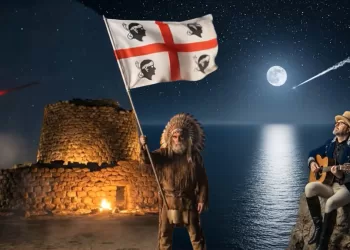 Sóleandro e Gigi Sanna nel video di “Chena Padronu”