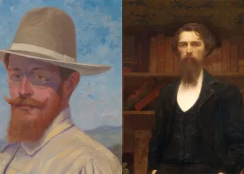 Antonio Ballero | Autoritratto al sole, 1907 (sx) - Giuseppe Pellizza da Volpedo | Autoritratto, 1899, Gallerie Uffizi (dx)