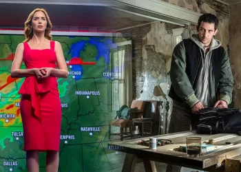 Emily Blunt e Josh OConnor in "Disclosure Day". Foto di Niko Tavernise/Universal Picture - © Universal Studios