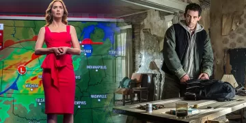 Emily Blunt e Josh OConnor in "Disclosure Day". Foto di Niko Tavernise/Universal Picture - © Universal Studios