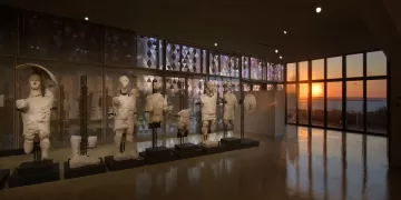 I Giganti di Mont’e Prama nella Sala del Paesaggio del Museo “Giovanni Marongiu” di Cabras