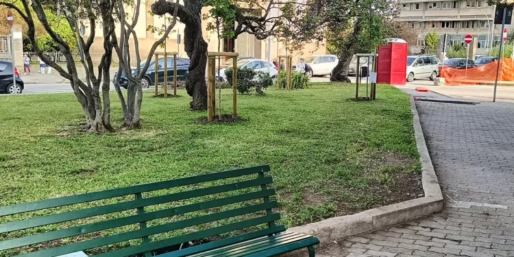 Lavori nel parco del Sacro Cuore a Sassari