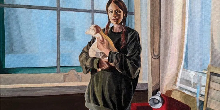 Gavino Ganau, Quel che mi resta di te (acrilico su tela, 40x40 cm, 2026)