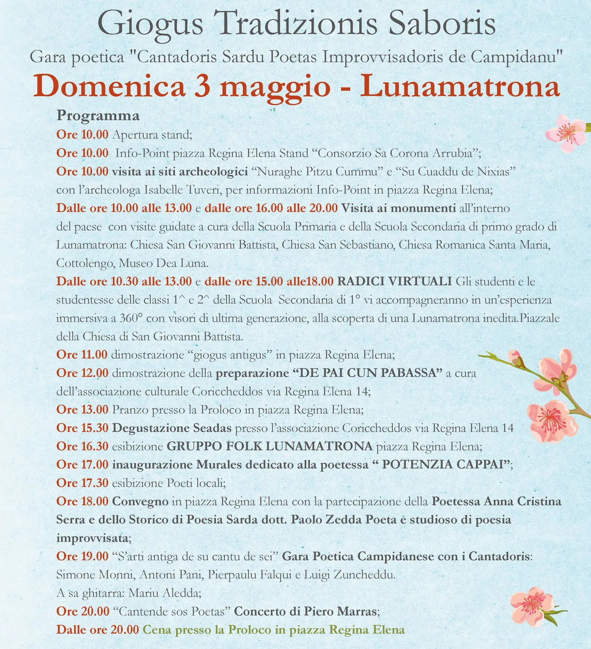 Primavera in Marmilla 2026 a Lunamatrona