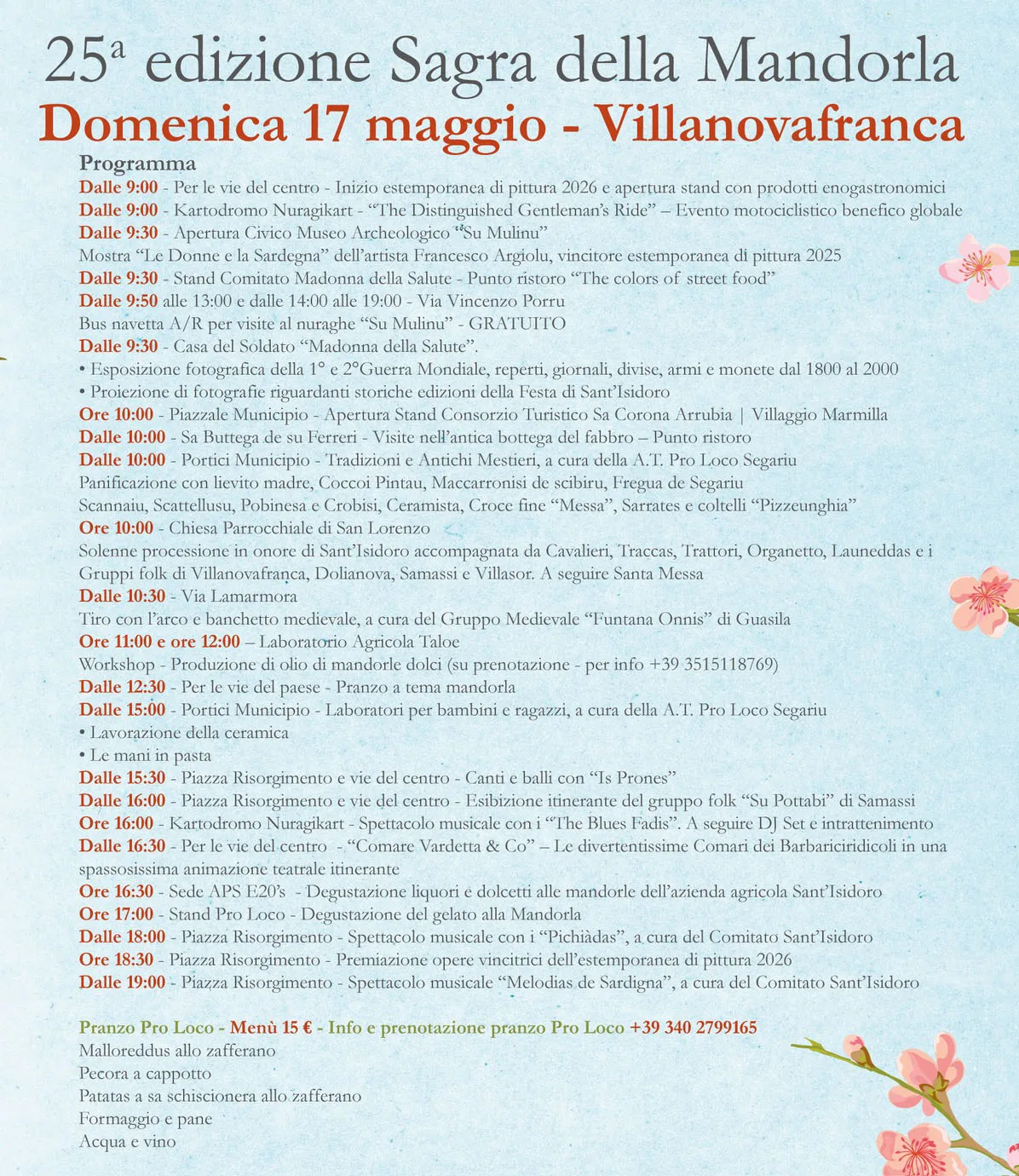 Sagra della Mandorla Villanovafranca 2026