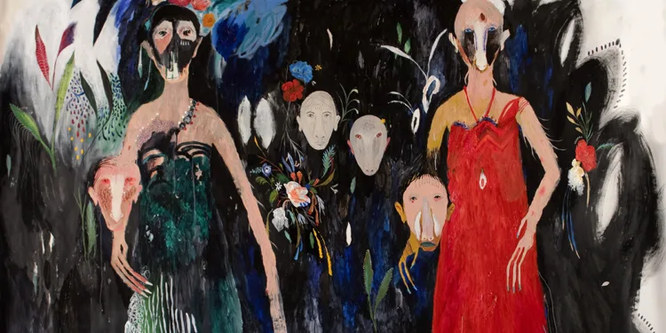 Silvia Mei, Bracciateste e veste rossa, 2014