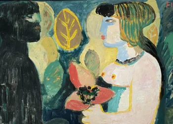Salvatore Fiume, Adamo ed Eva, olio su masonite cm 100x69 (1980)