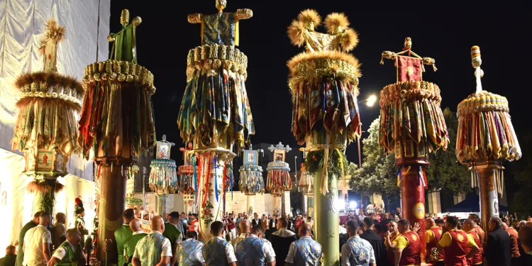 I Candelieri in piazza Santa Maria a Sassari