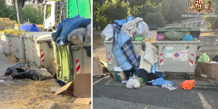 I rifiuti abbandonati a Sassari