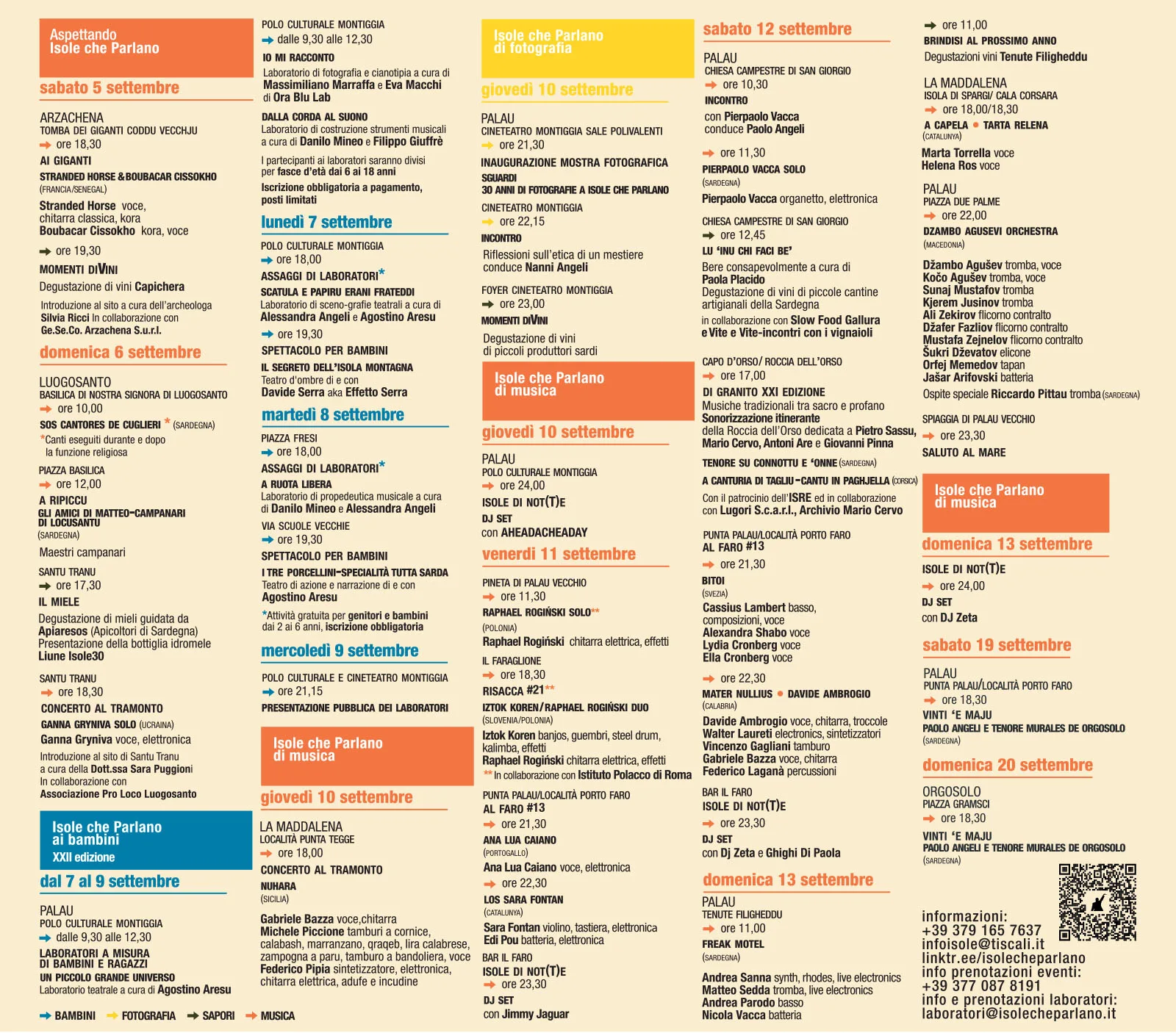 XXX edizione Isole che Parlano - Programma