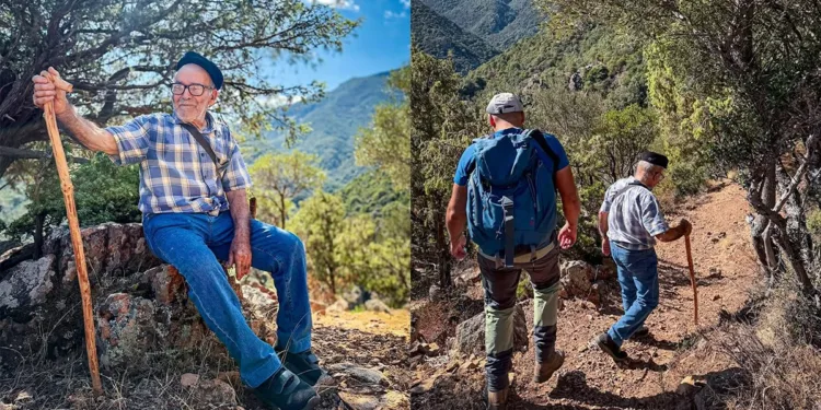 Celestino Cabiddu al trekking del Festival IT.A.CÀ a Talana