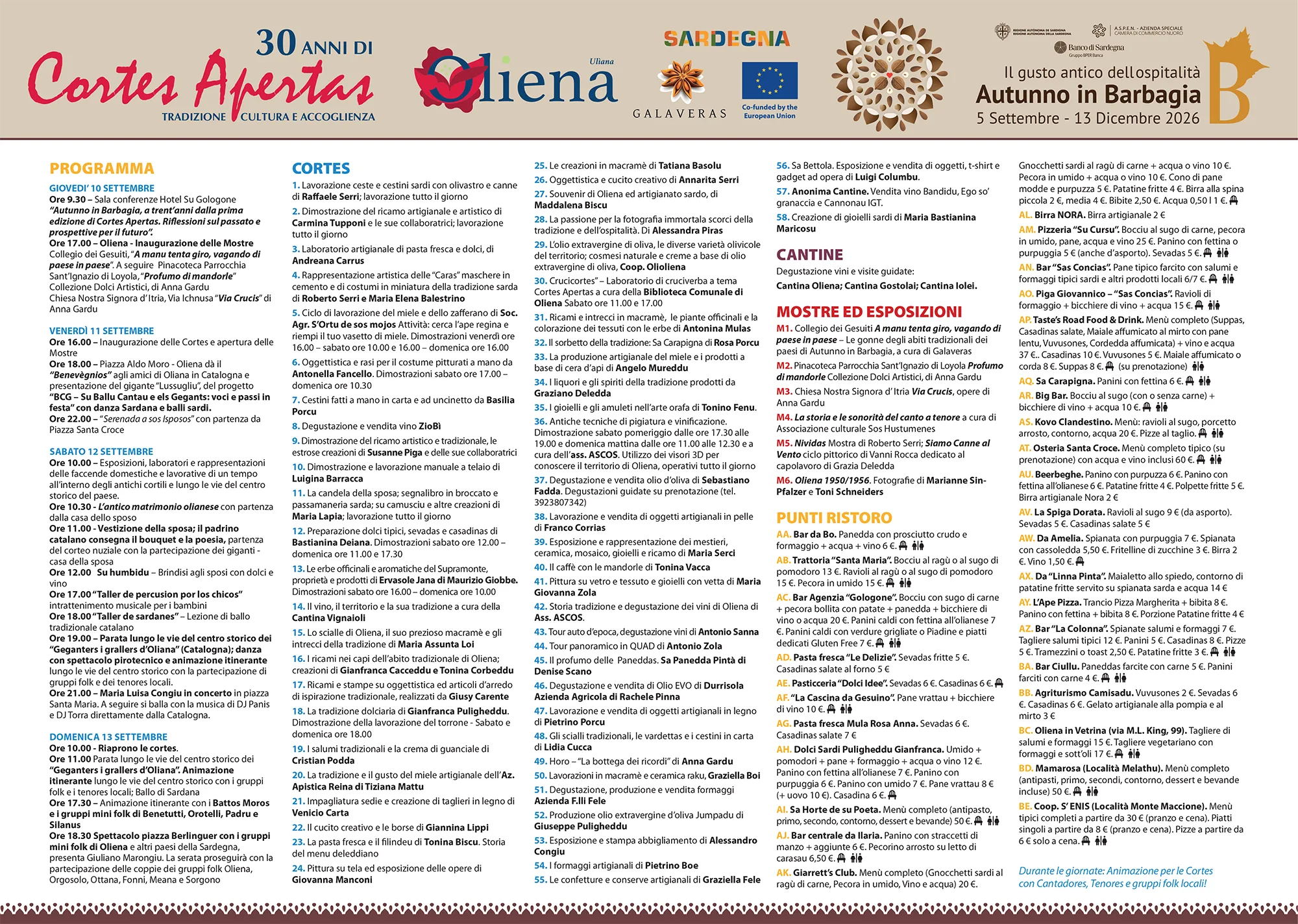Cortes Apertas Oliena 2026