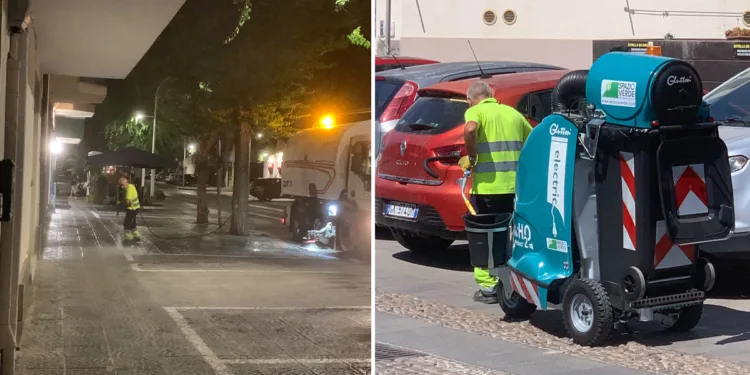 Pulizia nelle strade di Alghero