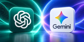 Loghi di ChatGPT e Google Gemini affiancati per un confronto tra i due assistenti di intelligenza artificiale
