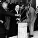 Antonio Segni posa la prima pietra della Facoltà di Agraria di Sassari